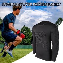 Proteção de segurança esportiva engrossar engrenagem futebol goleiro camisa camiseta ao ar livre cotovelo camisas de futebol colete protetor acolchoado - Image 3