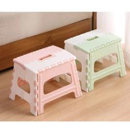 Plástico Folding Step Stool com alça, portátil, dobrável, pequeno pé, banheiro, chuveiro, sentado, dobrável - Image 2
