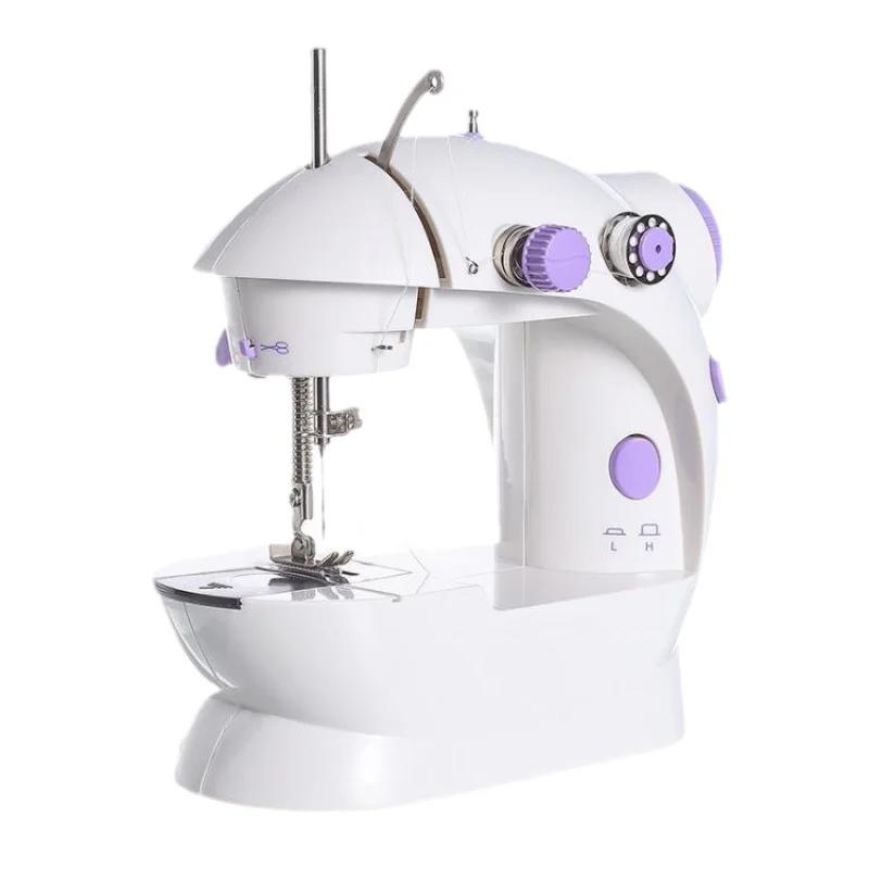 Mini máquinas de costura domésticas, máquina de costura portátil com cortador de luz, pedal portátil, luz noturna, 202 - Image 1