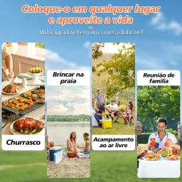 Mesa de acampamento dobrável para piquenique, mesa portátil dobrável leve de alumínio para churrasco de quintal de jardim ao ar - Image 4