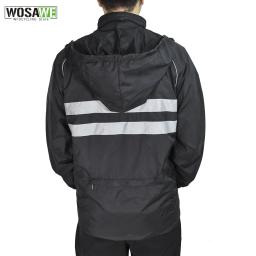 Wosawe-Jaquetas de ciclismo para homens, corta-vento com capuz, camisas impermeáveis, manga longa, colete reflexivo, roupas de bicicleta - Image 6