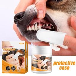 Conjunto de dentes de algodão não tecido toalhetes para animal de estimação, cuidados orais saudáveis suprimentos para cão e gato, 50 peças - Image 2