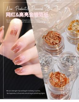 Folha para manicure ouro prata irregular alumínio 3d brilhos lantejoulas artesanato papel adesivos de unhas arte decoração diy ferramentas decorativas - Image 5