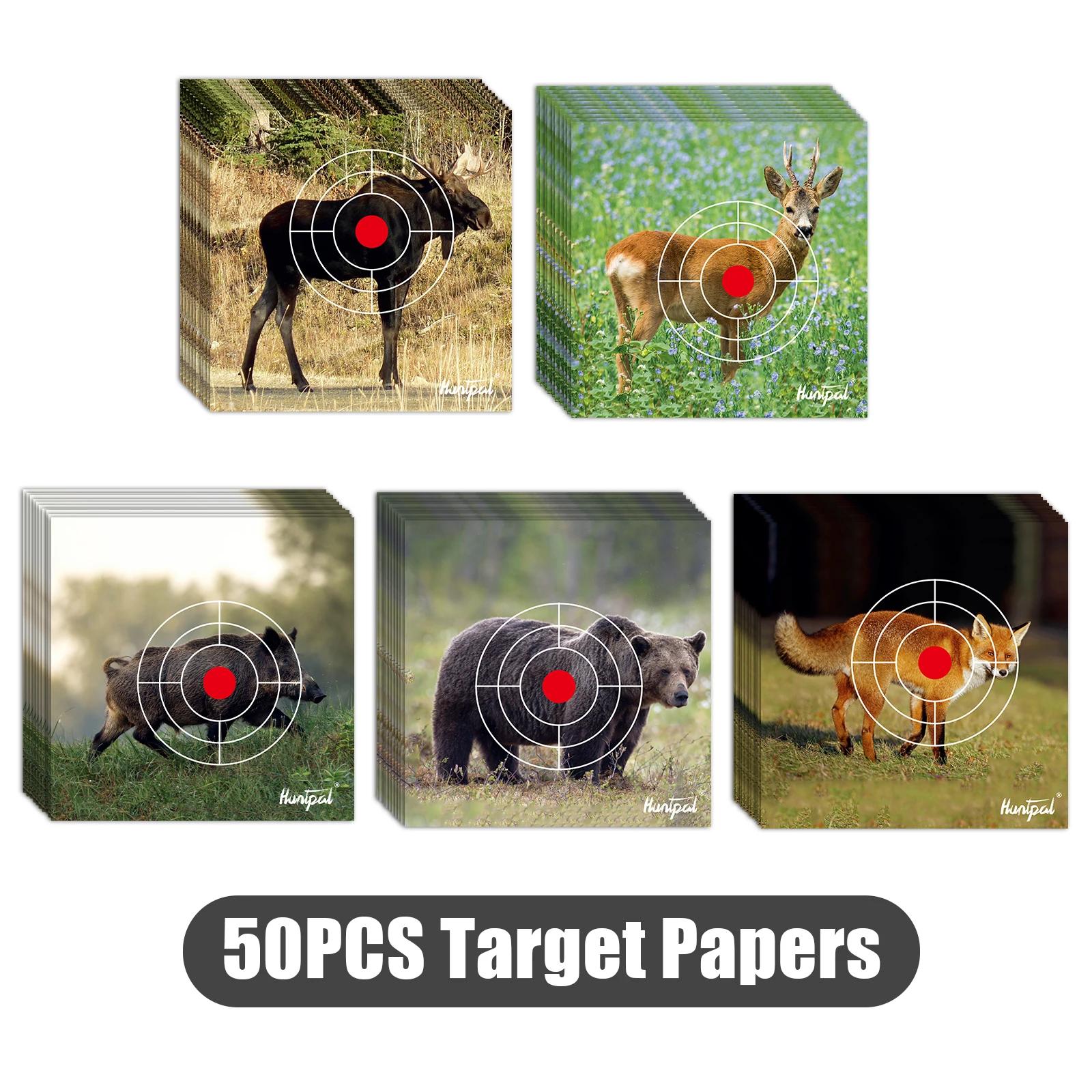 Papel alvo de tiro animal selvagem, Alvos realistas com BB Pellet Trap, Prática de jogo de caça instantânea, 50pcs - Image 1