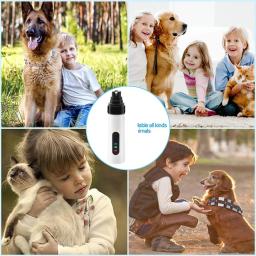 Electric Dog Nail Clippers, Nail Grinders, Carregamento USB, Recarregável, Pet, Quiet, Cat, Patas, Grooming, Nail Trimmer Tools, Novo - Image 6