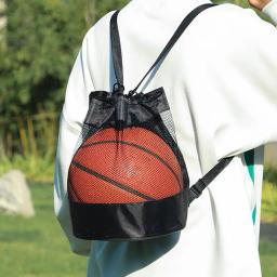 Saco de basquete preto com malha, grande capacidade, mochila de armazenamento de voleibol e futebol, bolsa multifuncional, bolsa esportiva e de ginástica - Image 2