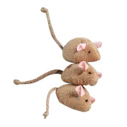 3Pcs Pet Cat Kitten Jogando Plush Simulação Rat Mouse Scratch Bite Chewing Toy para cão pequeno e médio - Image 1