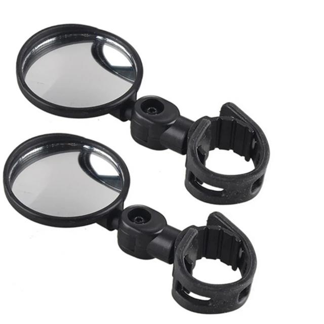 Espelho Retrovisor Convexo Ajustável para Bicicleta - Montagem no Guiador com Ângulo de 360 Graus, Tamanhos S e L