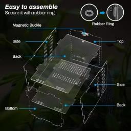 Terrário acrílico transparente para répteis, Caixa de reprodução acrílica, Nano Cage, Tarântula arbórea, Dragão barbado - Image 5