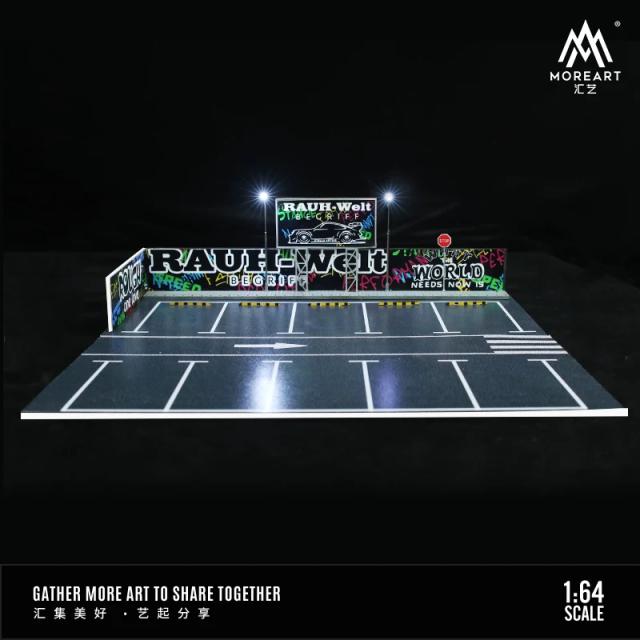 Modelo Aberto de Parque de Estacionamento Diorama Lbwk 1:64 com Suportes Fotográficos para Colecionadores de Carros
