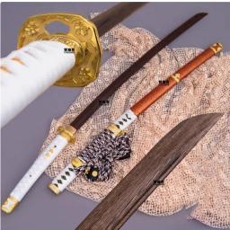 Espada samurai japonesa Katana Tachi, lâmina de madeira de wengué sólido de alta qualidade, acessórios de cobre/liga, não afiada - Image 6