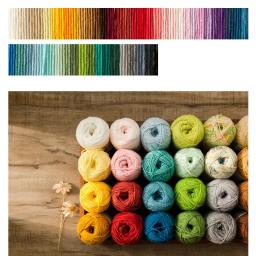 Família da Ya-fio de algodão para tricô de crochê, 4 dobras, cor gradiente, suprimentos, conjunto de 6 partes - Image 1