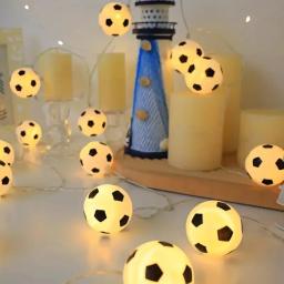 Luzes Cordas de Futebol para Restaurantes, Lâmpada Atmosfera Criativa, Alimentada por Bateria, Janela Exibe Quarto, Decoração de Férias, 10 LED, 20LED, 1PC - Image 6