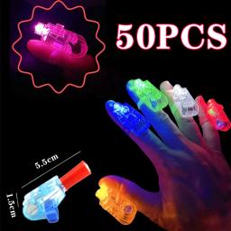 50 pçs led luzes de projeção luzes de dedo dos desenhos animados luzes de projeção favores de festa das crianças iluminar brinquedos - Image 1