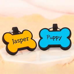 Personalizado osso Silicone Dog Tag, gravado Name Tags, personalizado Pet ID Card, Soundless Puppy Gift - Image 1