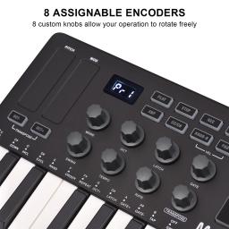 M-VAVE-Teclado portátil MIDI Control, 25 teclas, USB, controlador com 25 velocidades, teclas sensíveis, 8 almofadas RGB retroiluminadas - Image 2