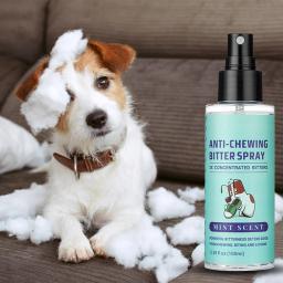 Não mastigar spray amargo para animais de estimação, parar de mastigar, morder, lamber, móveis, uso interior e exterior, Pet Behavior - Image 5