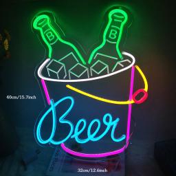 Bar Beer Neon Sign, Loja Home Decor, Luzes LED De Cozinha 3D, Luminous Neon Lamps, Store Party, Housebar Wall Decor - Image 2