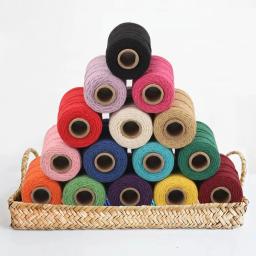Natural Macramé Algodão Corda, Corda Colorida, Fio de Juta para Projetos DIY, Embrulho, Decoração para Casa, 1 Rolo, 2mm, 100m - Image 1