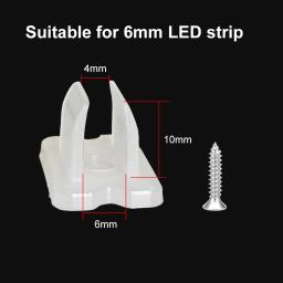 Conector LED Strip Clip Holder, 6mm, 8mm, 12mm, 15mm, Acessórios com Parafusos para Fixação de 2835 Neon, Fivela COB flexível - Image 2