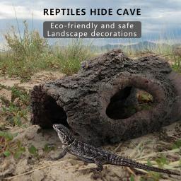 Resin Hide Cave for Reptile, Simulação Tree Bark, Anfíbios, Paisagem para Escorpião, Lagarto - Image 1