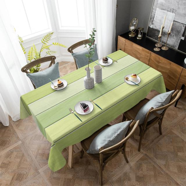 Toalha de Mesa Impermeável Retangular Grão de Madeira e Doces Verdes para Decoração de Festas e Cozinha