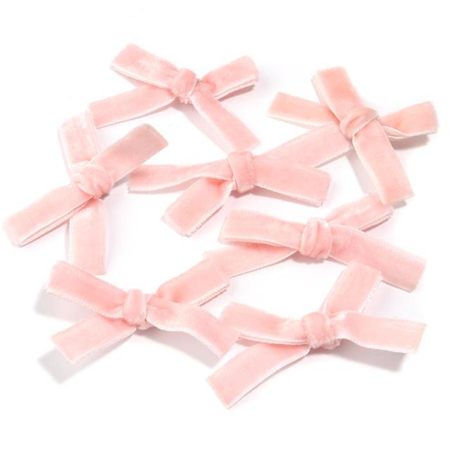 Conjunto de 10 Laços de Fita de Veludo Coloridos 6x3,5cm Feitos à Mão para Artesanato, Costura e Decoração de Festas e Casamentos