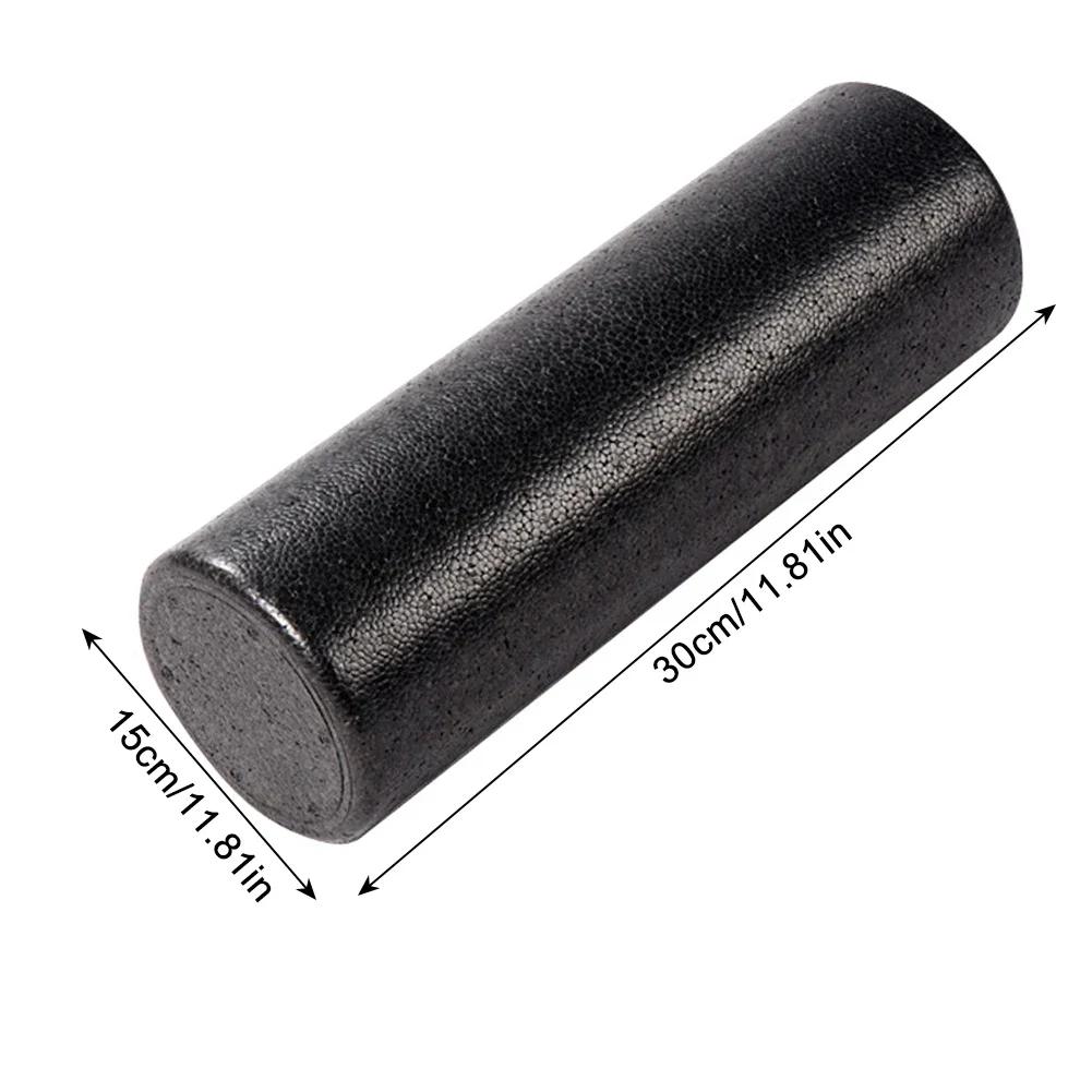 Eixo de espuma epp sólido yoga pólo fitness relaxamento muscular rolo massagem vara brilhante preto rolo yoga bloco 30/45cm - Image 1