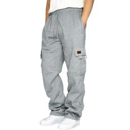 Venda quente da temporada nova lã masculina forrado casual esportes calças compridas com punho cintura baggy moletom workwear couro tag skateb - Image 2
