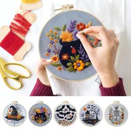 Avançado Kit Bordado Outono para Adultos, Mão Criativa Bordados, Acessórios Engraçados Do Dia Das Bruxas, Spooky - Image 6