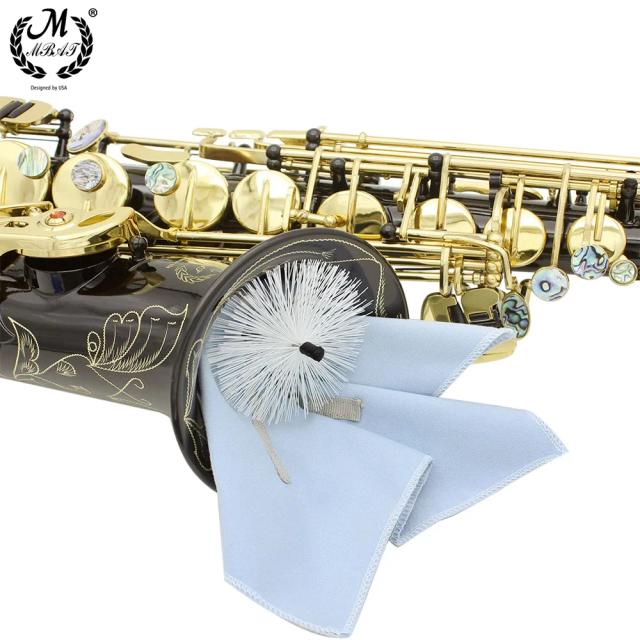 Pano de Limpeza com Escova para Saxofone Alto, Tenor e Soprano - Acessórios Essenciais para Instrumentos de Sopro