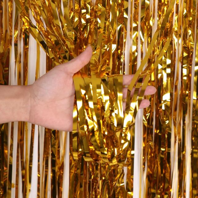 Cortina Brilhante de Pano para Decoração de Festas, Aniversários e Casamentos - 2m