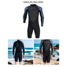 Fato de neoprene masculino, roupas de banho curtas, manter aquecido, zíper traseiro, proteção solar, esportes aquáticos, surf, natação, 2mm - Image 5