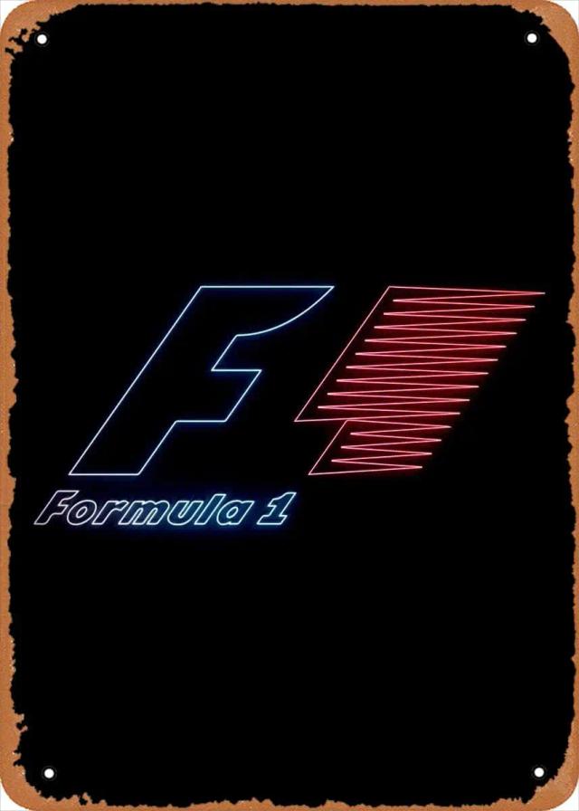 Cartaz Metal para Racing Track: Sinal de Competição F1 e Pintura em Lata para Decoração Moderna de Bar e Clube
