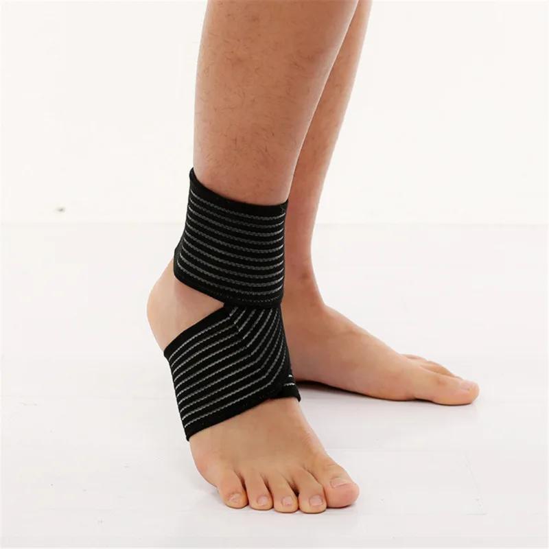 Suporte Elástico de Tornozelo para Proteção de Ginásio Bandagem de Pé Correndo Faixa de Tornozelo Preto Guarda de Segurança Esportiva 1Pc - Image 1