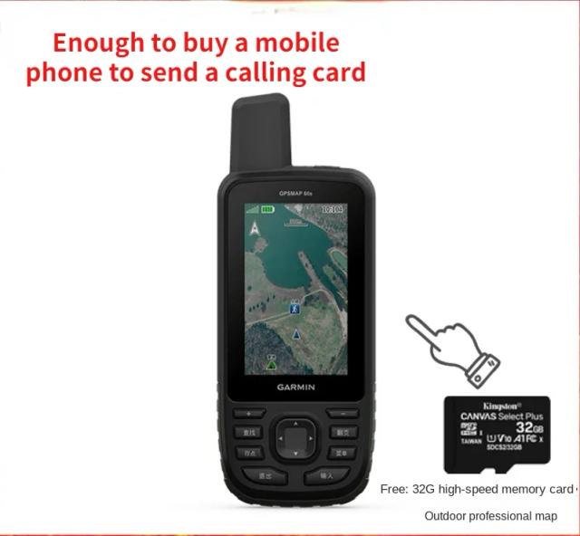 Conjunto Portátil GPS Garmin Jiaming 66S com Cartão de Mapa, Suporte de Bordo e Acessórios para Aventura ao Ar Livre