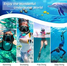 JSJM Profissional Snorkeling Mergulho Máscara Mergulho Óculos De Mergulho Silicone Máscara De Mergulho Panorâmico Para Adultos Óculos De Natação Mergulho - Image 3
