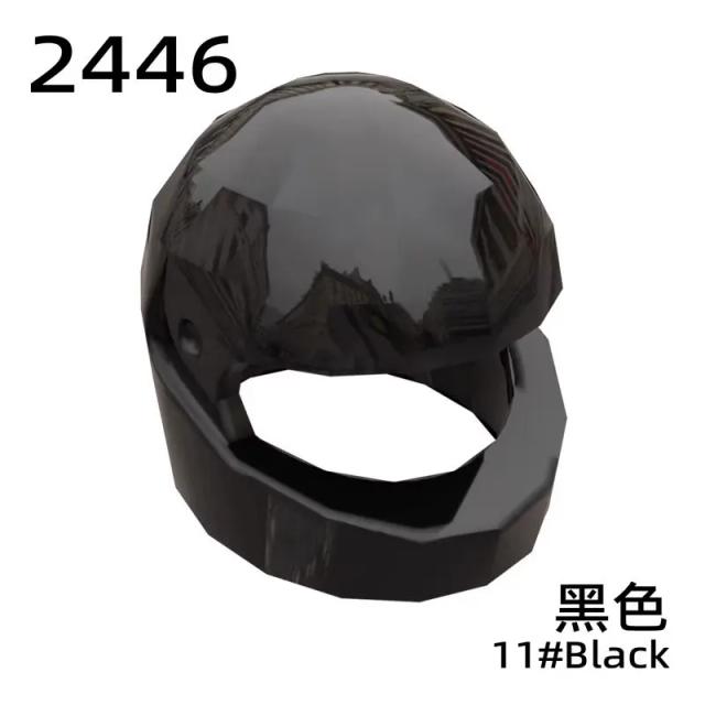Blocos de construção de grânulos pequenos, compatíveis com 2446, tecnologia de capacete de motocicleta, suporte, acessórios moc, conjunto de peças de montagem, tijolo
