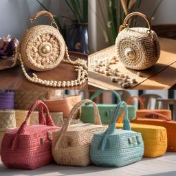 Fio De Palha De Raffia Natural Para Tricô E Crochê, Linhas De Papel, DIY Sunhat, Saco De Praia, Corda De Cinto De Embalagem, De Malha À Mão, 100m - Image 6
