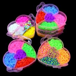 Rubber Loom Bands Box Set para crianças, brinquedo DIY, pulseira de silicone, elástico Weave, crianças Artes e ofícios - Image 2