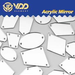 VDD-Espelho acrílico branco costura Strass, costurar, artesanato DIY, parte traseira plana, pedras para decorações de vestuário, tamanho da mistura, 60 pcs, 200pcs - Image 5