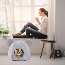 Eco-Friendly feltro gato caverna cama, dobrável Tenda Pet Confortável, auto-aquecimento cama, máquina confortável - Image 4