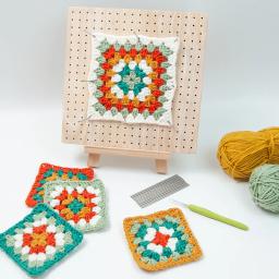 Wood Crochet Blocking Board Kit com haste de aço inoxidável, Pinos para tricô Granny Squares, Crafting Lovers Gifts - Image 2