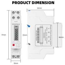 18mm monofásico 1p 2 fios wattímetro digital consumo de energia medidor de energia analógico kwh ac 230v 50hz lcd elétrico montagem em trilho din - Image 6