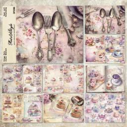 Pacote de cartões artesanais Panalisa, estilo vintage, sobremesas Scrapbooking, papel modelado, peso leve, 8 folhas, tamanho A5 - Image 2