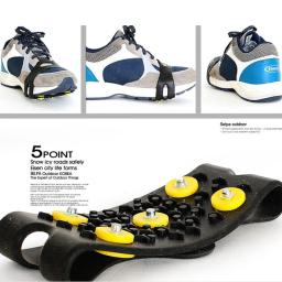2 pçs 5-stud neve gelo garra escalada anti deslizamento picos apertos crampon chuteiras sapatos esportivos capa para mulheres botas masculinas capa tamanho 35-43 - Image 3