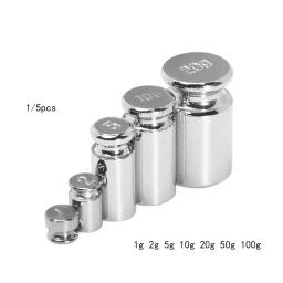 Calibração Precisa Pesos Set, Balanças, Chrome Plating, Ferramentas de Medição de Peso, 1g, 2g, 5g, 10g, 20g, 50g, 100g - Image 2