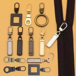 5 pçs destacável metal zíper pullers sliders cabeça zippers kits de reparação zíper puxar guia diy costura jaqueta roupas - Image 2