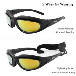 Óculos polarizados táticos, óculos de sol com 4 lentes, kit de 4 lentes para esportes ao ar livre, motocicleta, caminhada, pesca, caça - Image 2