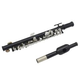 Flauta banhado a prata flauta, preto, metade do tamanho, instrumento com estojo, pano de limpeza, cuproníquel, C Key - Image 2